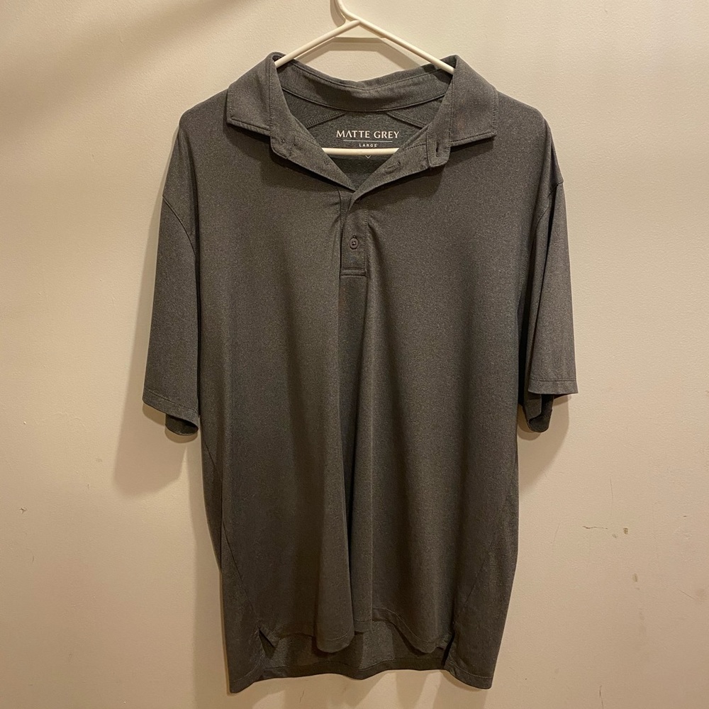 Matte Grey Golf Shirt size Large